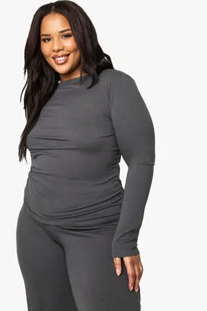 Boohoo Grande Taille,Top De Sport Froncé Côtelé