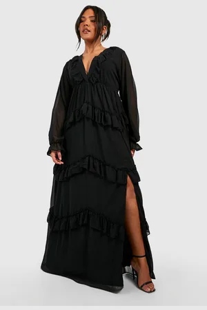 Boohoo Grande Taille,Robe Longue À Volants
