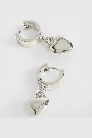 Boohoo Créoles À Pendentif Cœur,Gris