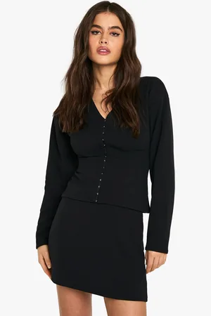 Boohoo Ensemble Avec Top À Col V Et Mini,Jupe