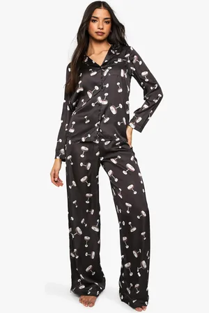 Boohoo Ensemble De Pyjama Satiné Avec Chemise À Manches Longues Et Pantalon