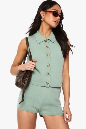Boohoo Ensemble En Maille Avec Gilet Et Short