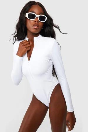 Boohoo Maillot De Bain Une Pièce Zippé À Manches Longues