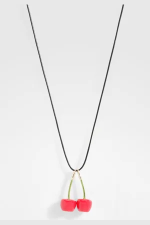 Boohoo Collier En Velours Côtelé À Pendentif Cerise