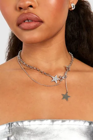 Boohoo Collier À Chaînes Multiples,Gris