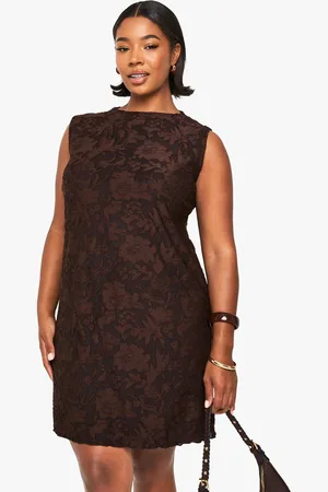 Boohoo Grande Taille,Robe Droite Fleurie À Déchirures