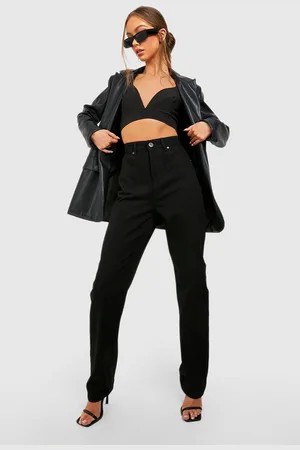 Boohoo Pantalon Droit Taille Haute