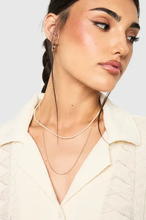 Boohoo Collier Superposé À Perles Et Chaînes
