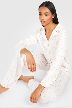 Boohoo "Tall",Ensemble De Pyjama À Imprimé Pêche