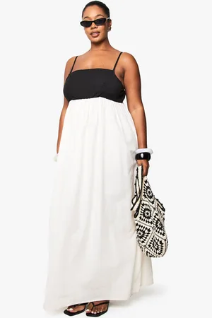 Boohoo Grande Taille,Robe Longue Volantée