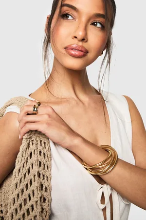 Boohoo Bracelets Stretch Dorés Entrelacés