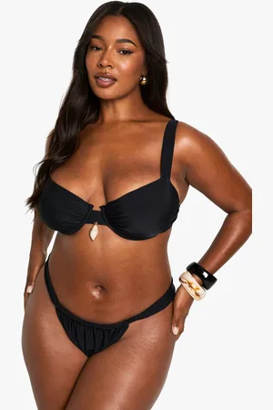 Boohoo Grande Taille,Bas De Maillot Froncé À Imprimé Coquillages