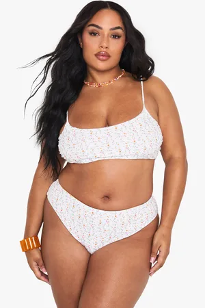 Boohoo Grande Taille,Bas De Maillot Fleuri Noué