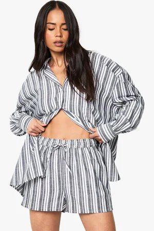 Boohoo Ensemble Rayé Avec Chemise À Manches Longues Et Short