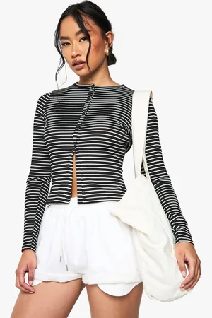 Boohoo Cardigan Rayé Boutonné