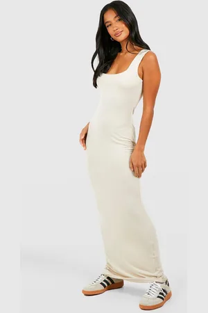 Boohoo "Petite",Robe Longue Basique À Col Carré