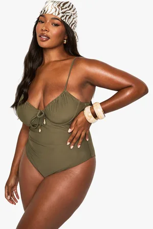 Boohoo Grande Taille,Maillot De Bain Une Pièce Froncé