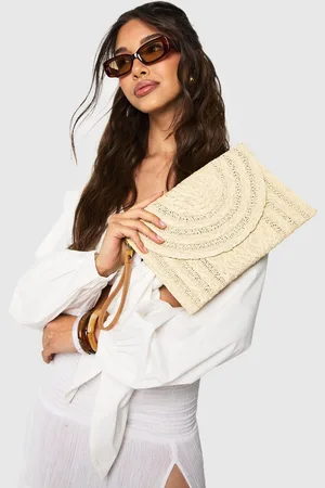 Boohoo Pochette Repliée En Raphia