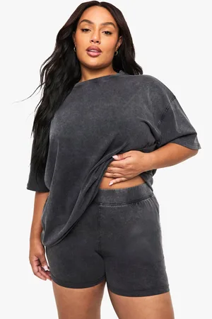 Boohoo Grande Taille,Short Cycliste Délavé