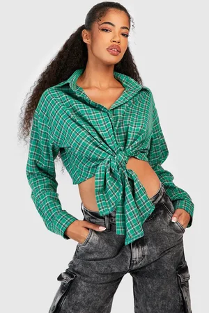 Boohoo T,Shirt Court Noué À Carreaux