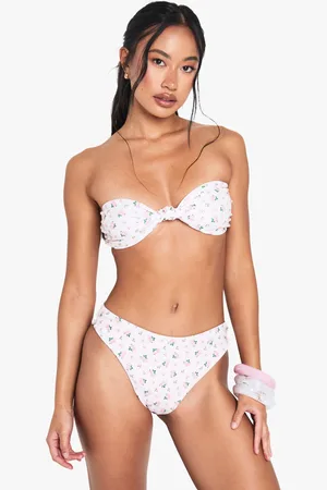 Boohoo Bas De Maillot Taille Haute Fleuri