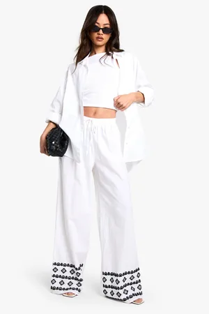 Boohoo "Tall",Pantalon Large À Broderies