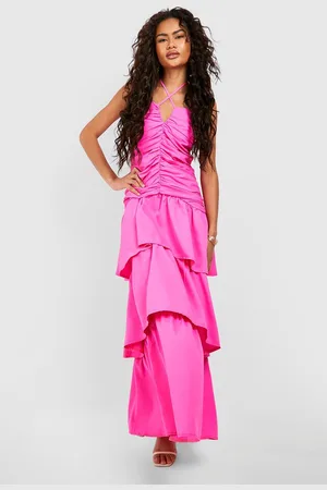 Boohoo Robe Longue Froncée À Volants