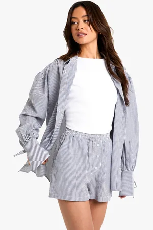Boohoo "Tall",Ensemble Avec Chemise Rayée Et Short