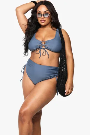 Boohoo Grande Taille,Bas De Maillot Taille Haute Froncé