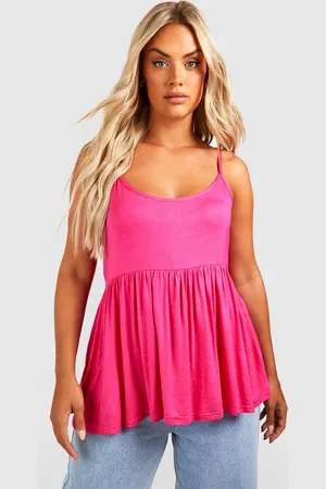 Boohoo Grande Taille,Top En Jersey À Volants Et Bretelles