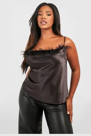 Boohoo Grande Taille,Caraco Satiné À Plumes