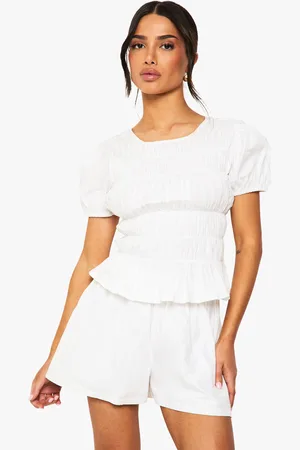 Boohoo "Petite",Ensemble Froncé En Popeline Avec T
