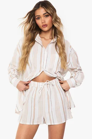 Boohoo Ensemble Rayé Avec Chemise À Manches Longues Et Short