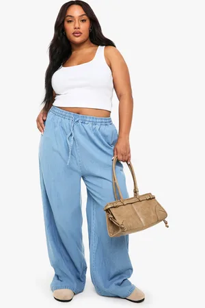 Boohoo Grande Taille,Pantalon Large À Cordon De Serrage