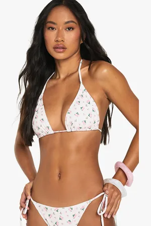 Boohoo Haut De Maillot Triangle Fleuri