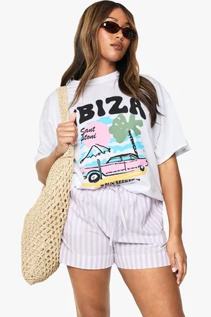 Boohoo Grande Taille,Short Large À Rayures
