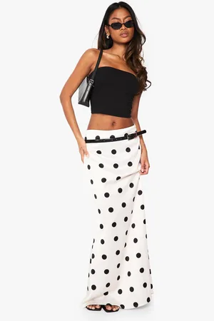 Boohoo Jupe Longue Satinée À Pois