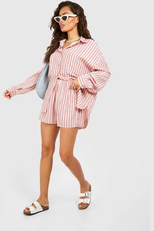 Boohoo Ensemble Rayé Avec Chemise Oversize Et Short
