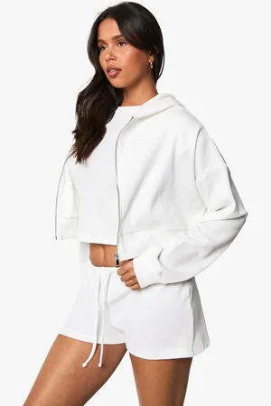Boohoo Sweat À Capuche Zippé En Tissu Gaufré