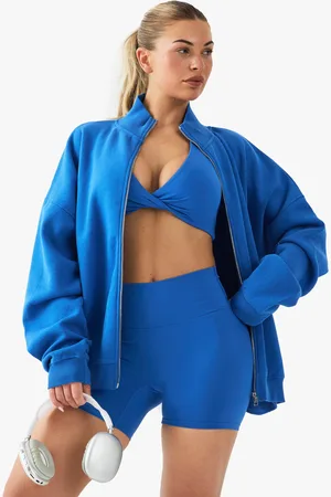 Boohoo Bomber Oversize Zippé À Col Montant