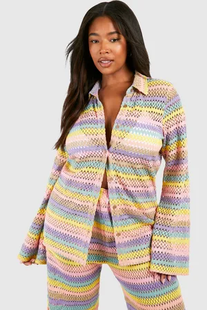 Boohoo Grande Taille,Chemise De Plage En Crochet