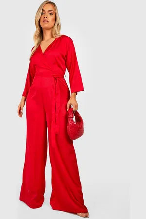 Boohoo Grande Taille,Combinaison Large Satinée À Imprimé Léopard