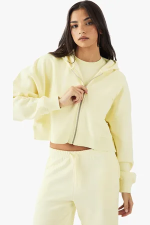 Boohoo Sweat À Capuche Court Zippé À Broderie Dsgn Studio