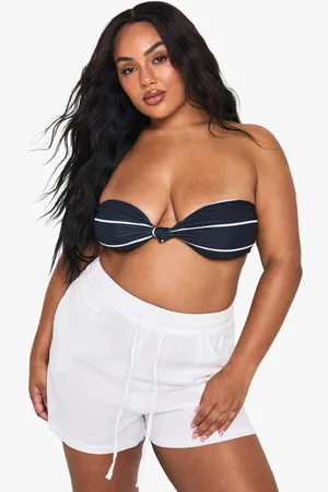Boohoo Grande Taille,Haut De Maillot Bandeau À Rayures
