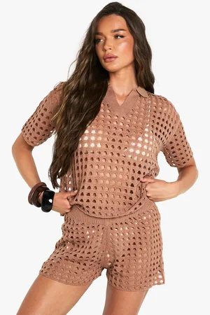 Boohoo Ensemble Oversize En Crochet Avec Short