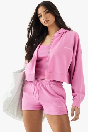 Boohoo Sweat À Capuche Court Zippé À Broderie Dsgn Studio