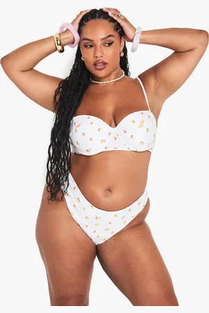 Boohoo Grande Taille,Culotte Taille Haute À Imprimé Tangerine