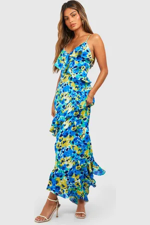 Boohoo Robe Longue Fleurie À Volants