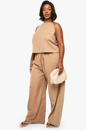 Boohoo Grande Taille,Pantalon Large À Rayures Fines
