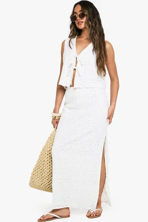 Boohoo Jupe Longue En Crochet À Fente